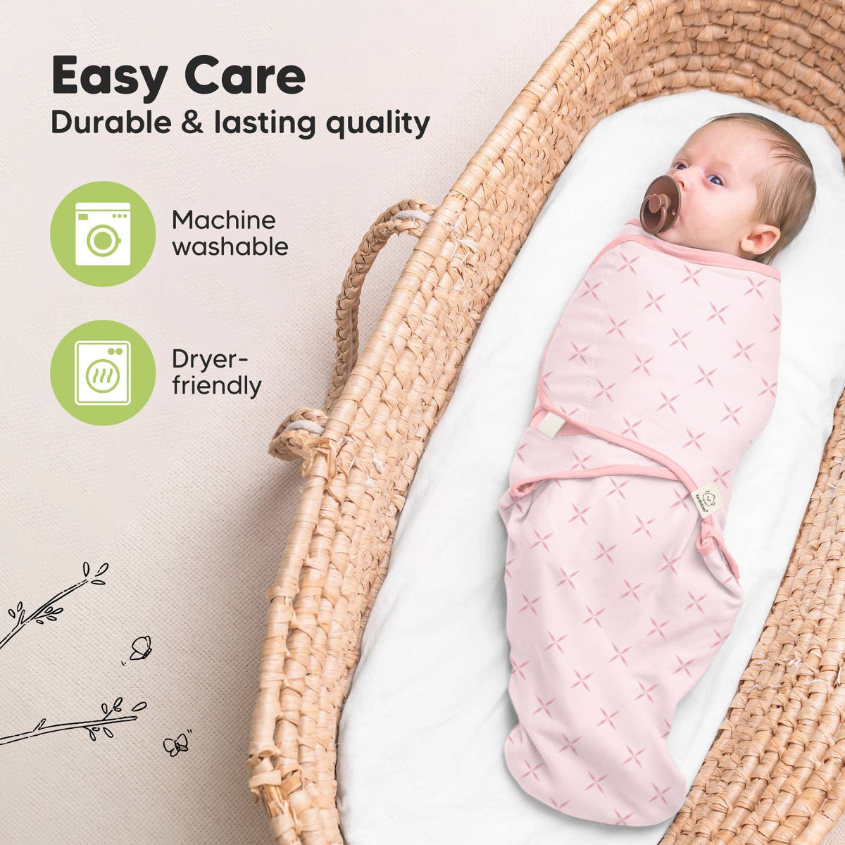 Blossom-3pk Soothe Baby Swaddles 0-3 Months