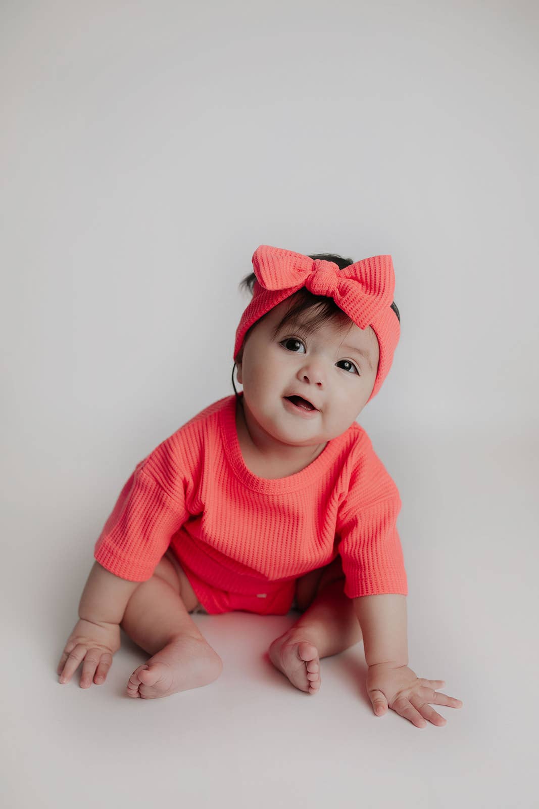 Hot Neon Pink Waffle 2pc Set