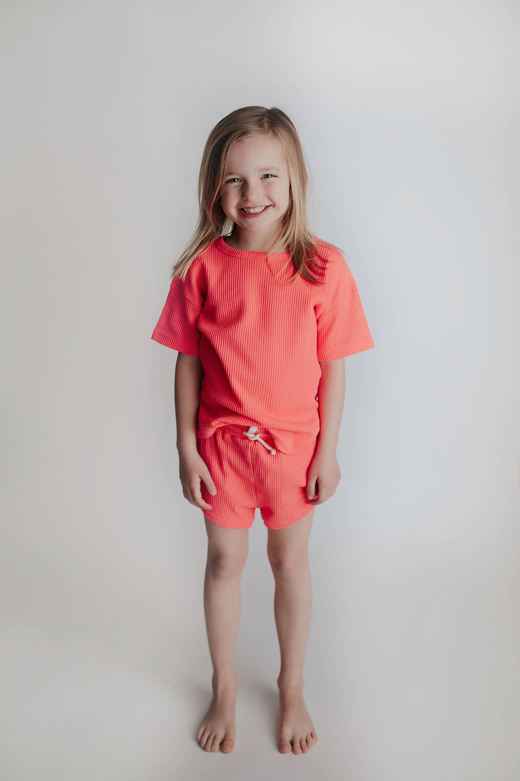 Hot Neon Pink Waffle 2pc Set