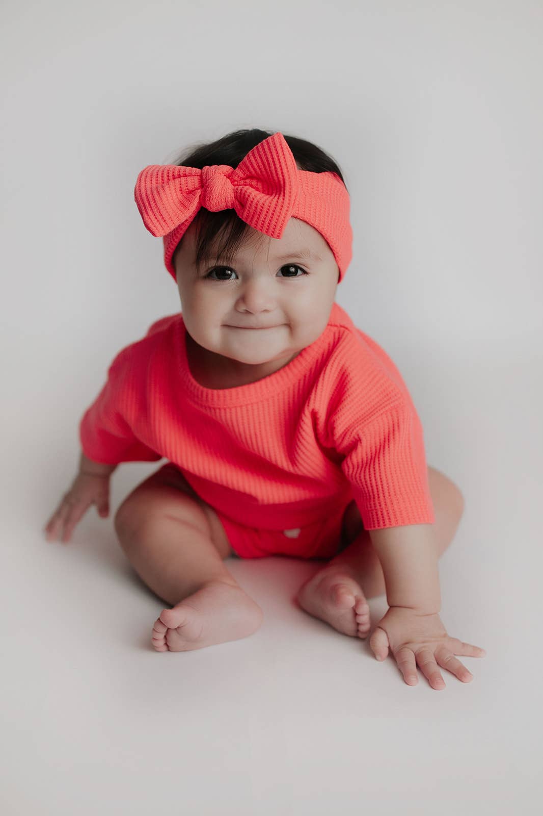 Hot Neon Pink Waffle 2pc Set