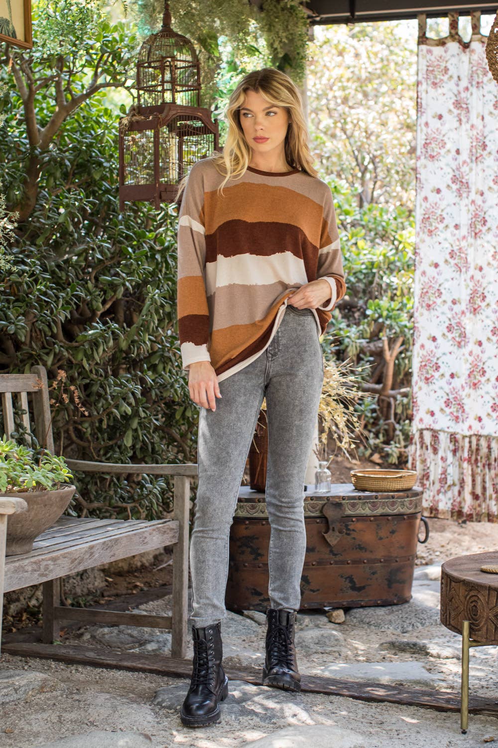 ***SALE*** Brown Stripe Knit Tunic