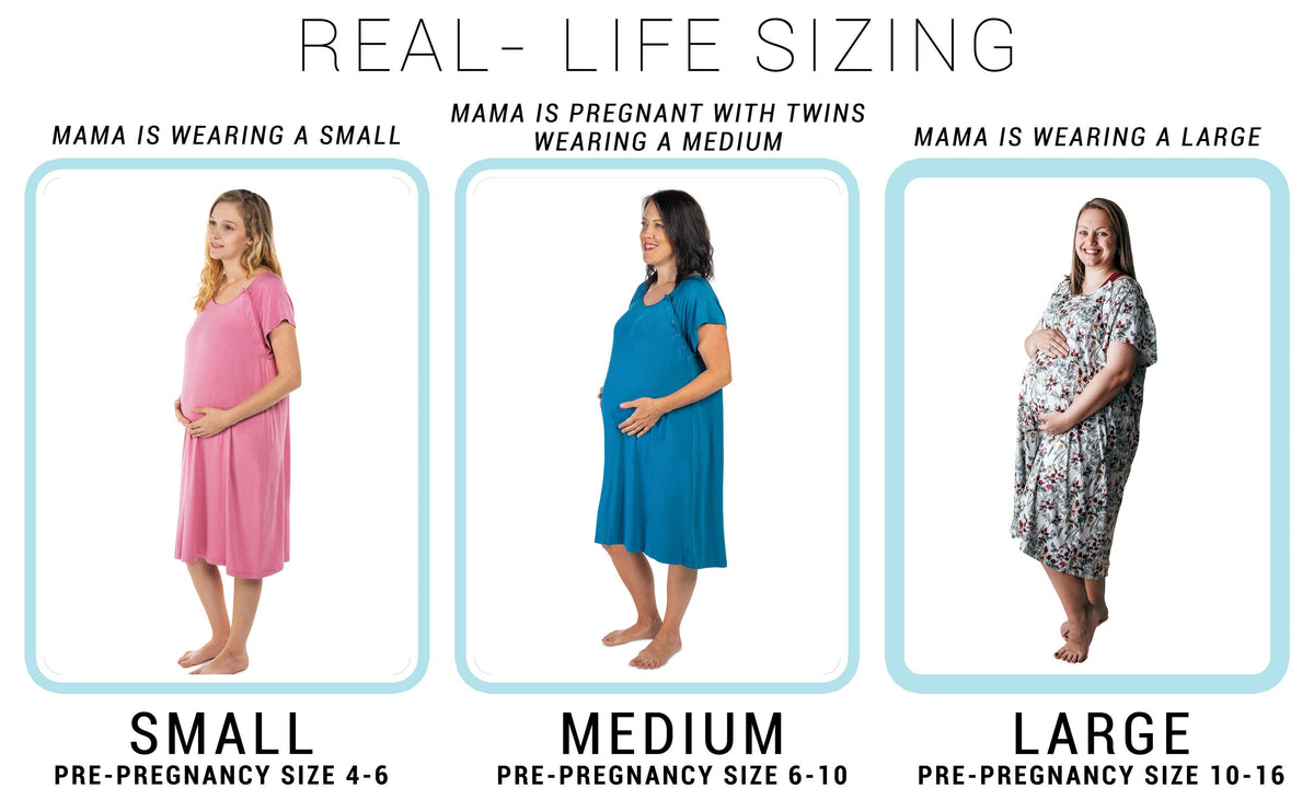 Blue Maternity Mommy Labor & Delivery, Nursing Gown