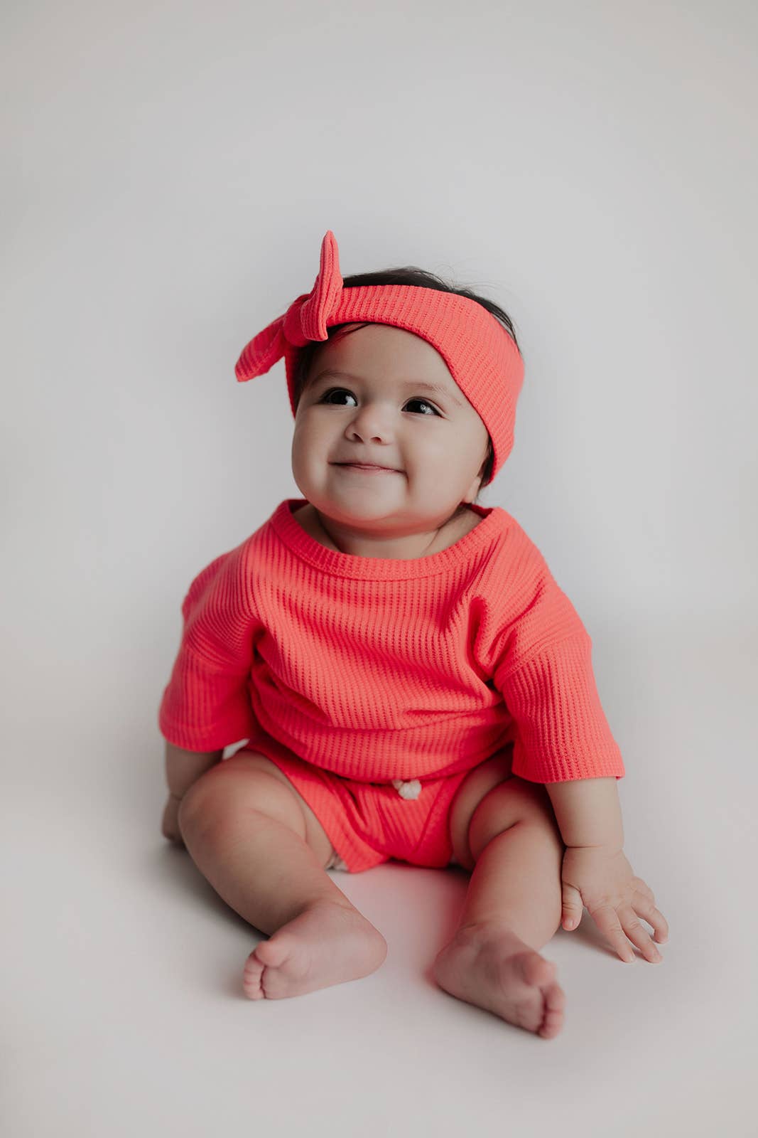 Hot Neon Pink Waffle 2pc Set