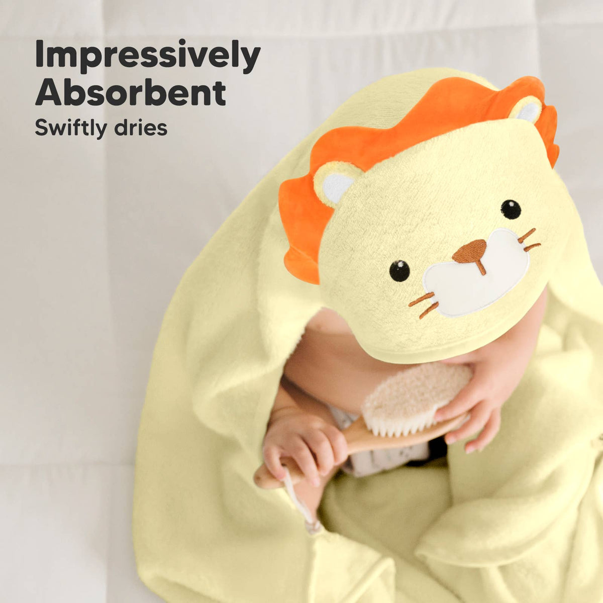 Lion KB Cuddle Baby Hooded Towel