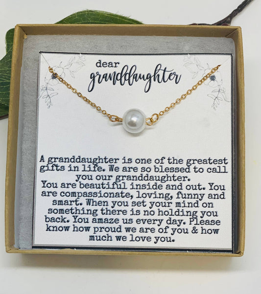 Gift for Granddaughter, Pearl Necklace