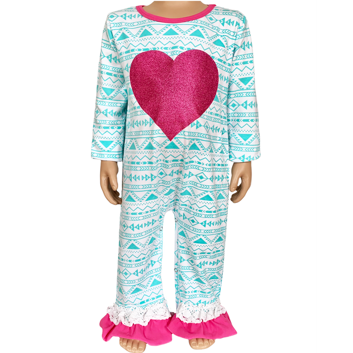 Valentine's Day Pink Heart Romper