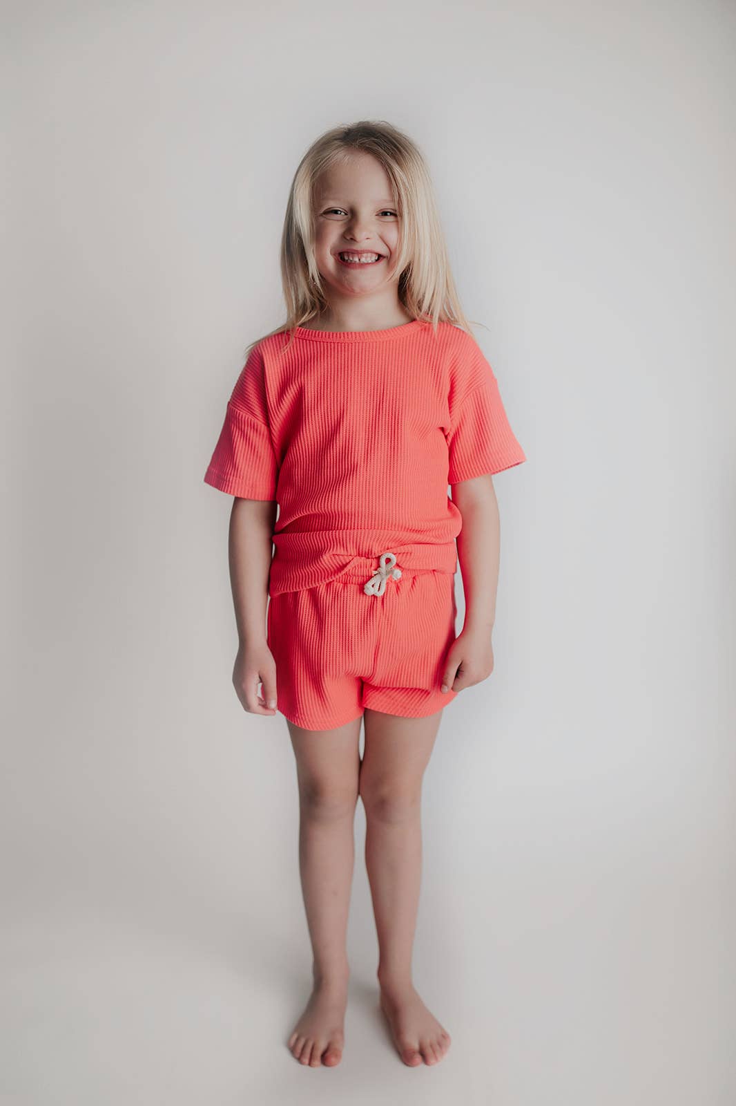 Hot Neon Pink Waffle 2pc Set