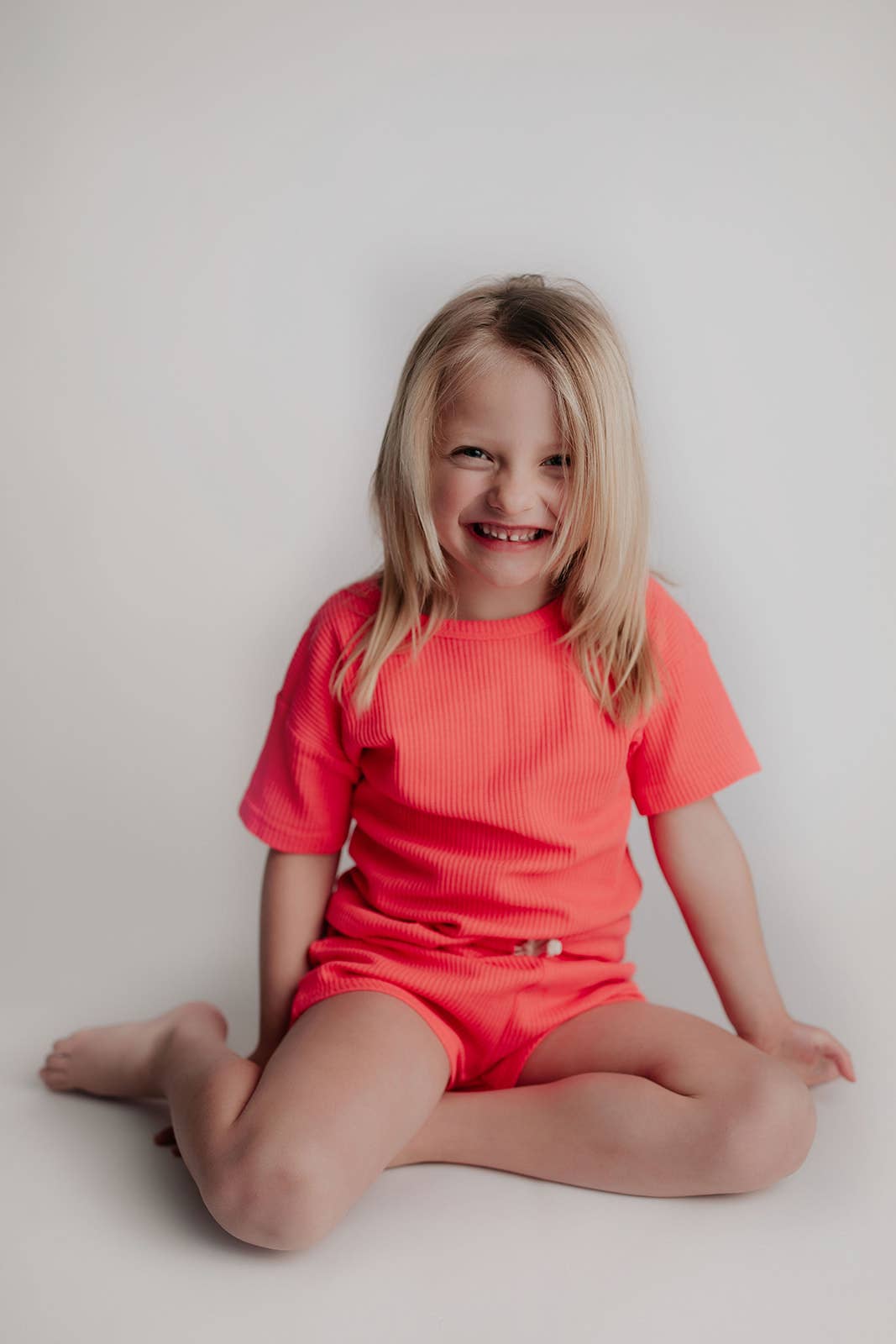 Hot Neon Pink Waffle 2pc Set