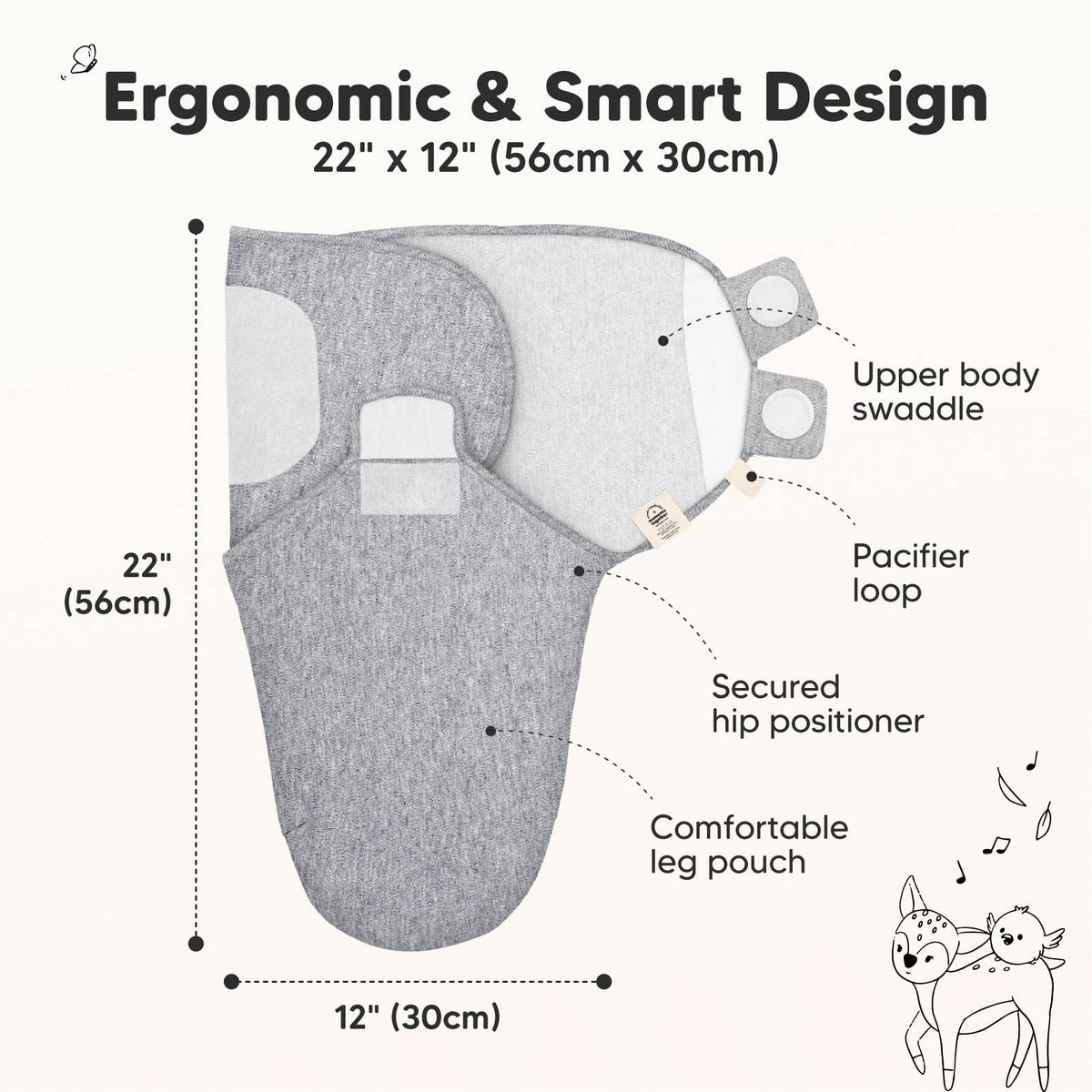 3pk Soothe Baby Swaddles 0-3 Months, Sleep Sack for Newborns