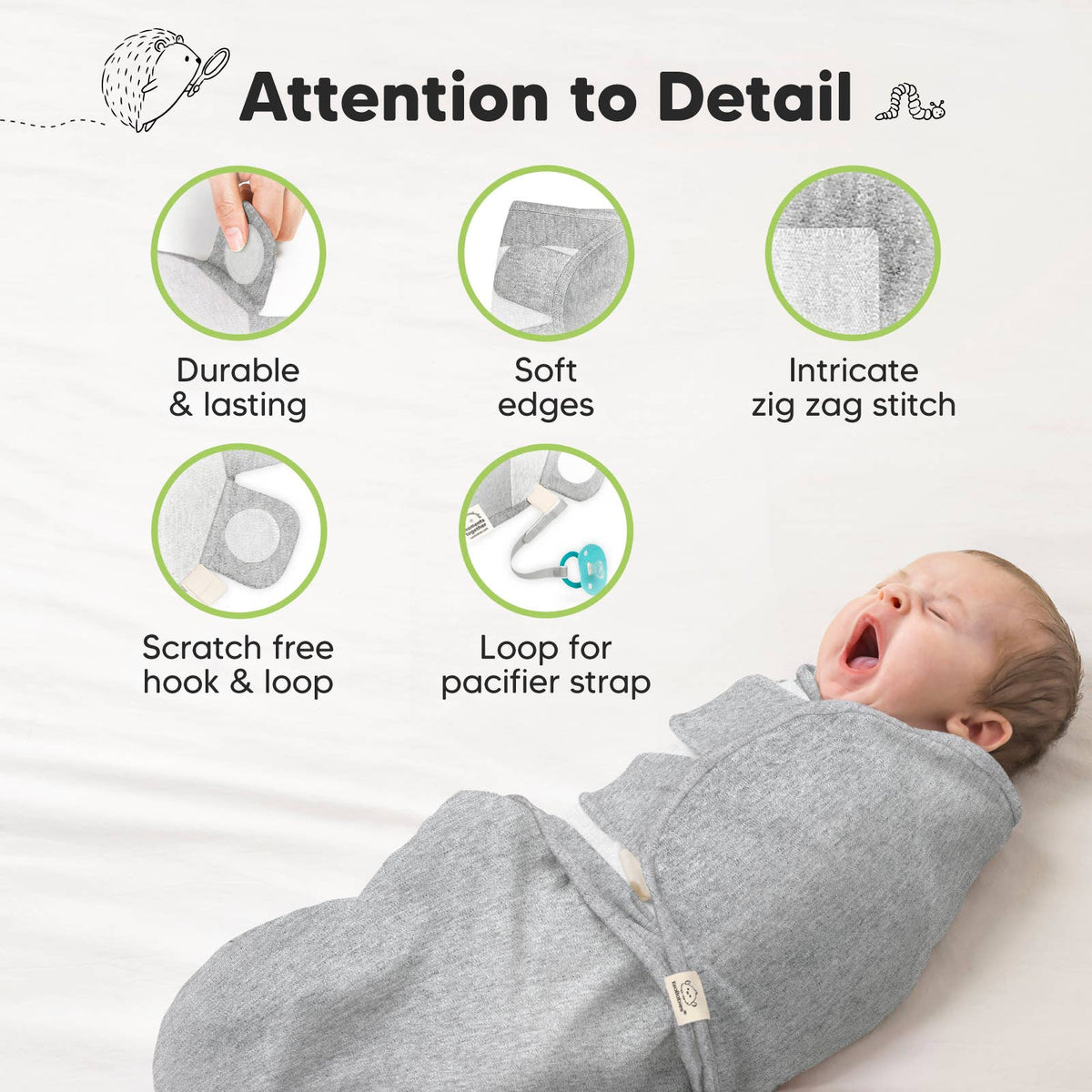 3pk Soothe Baby Swaddles 0-3 Months, Sleep Sack for Newborns