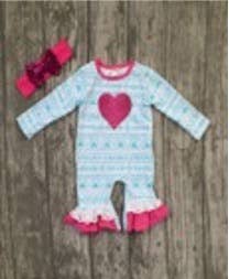 Valentine's Day Pink Heart Romper