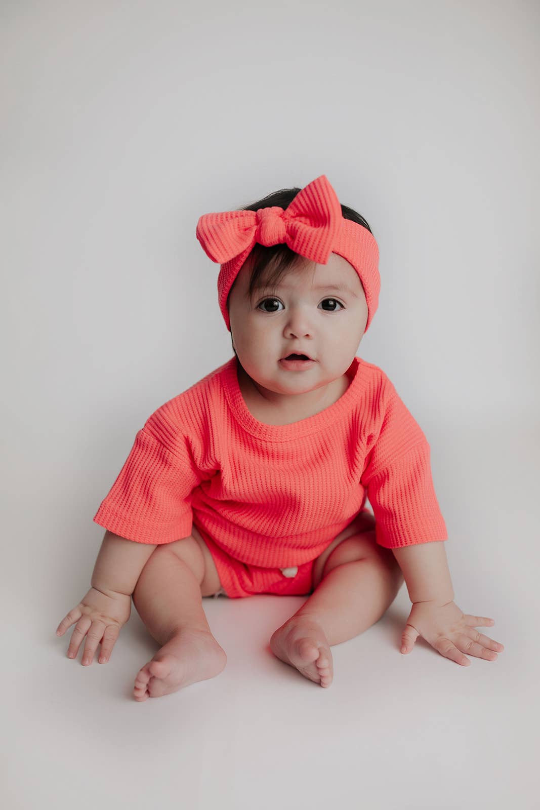 Hot Neon Pink Waffle 2pc Set