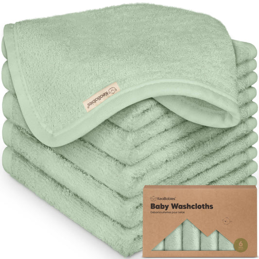 Pistachio - 6-Pack Baby Wash Cloths
