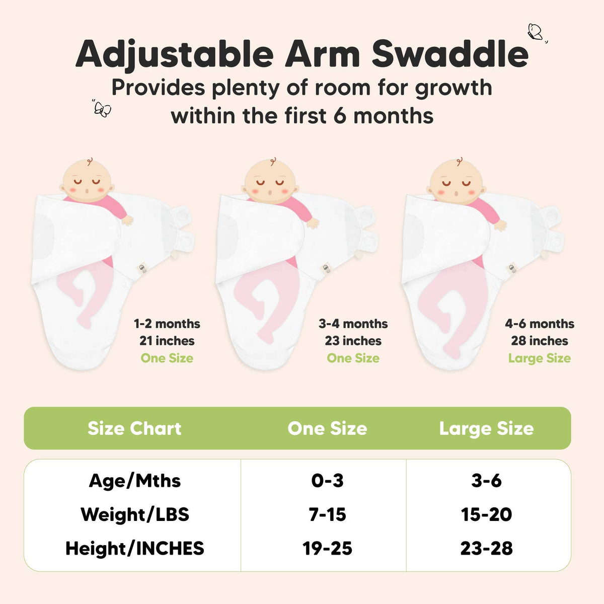 3pk Soothe Baby Swaddles 0-3 Months, Sleep Sack for Newborns