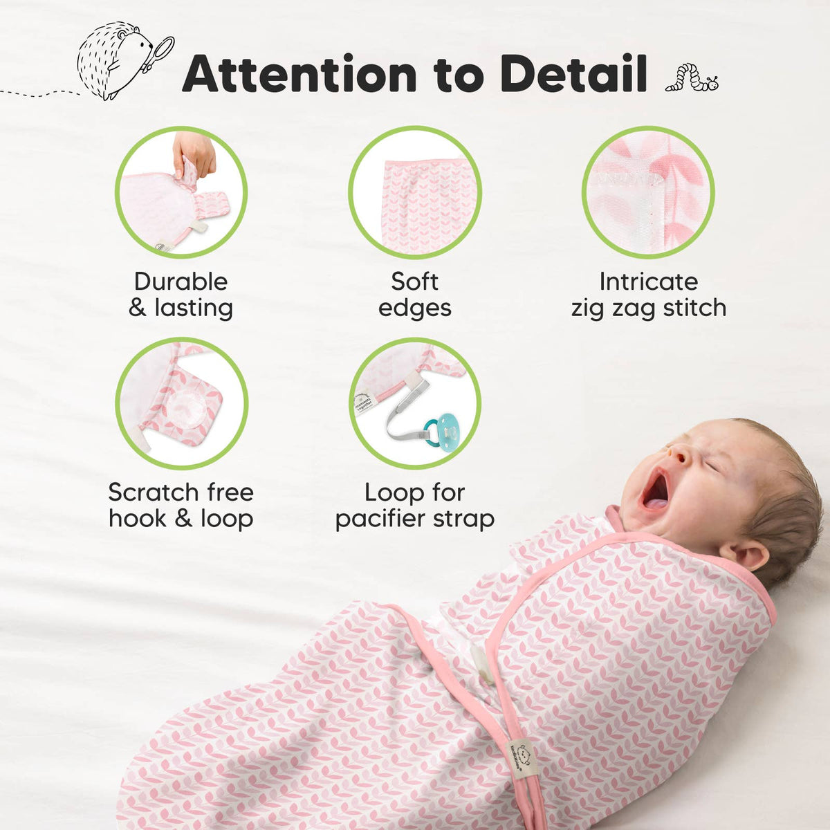 Blossom-3pk Soothe Baby Swaddles 0-3 Months