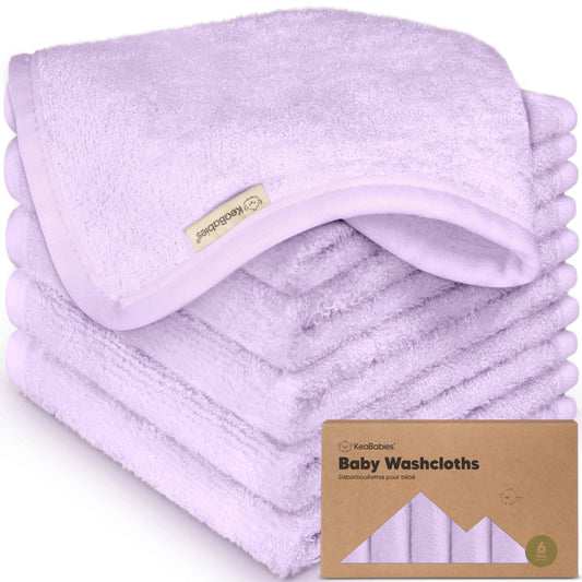 Soft Lilac - 6-Pack Baby Wash Cloths