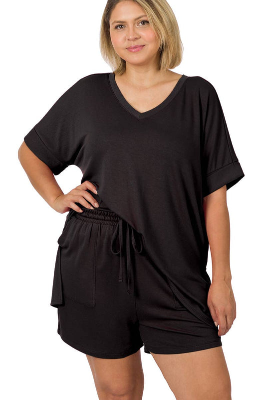 Plus Soft French Terry Loungewear Set