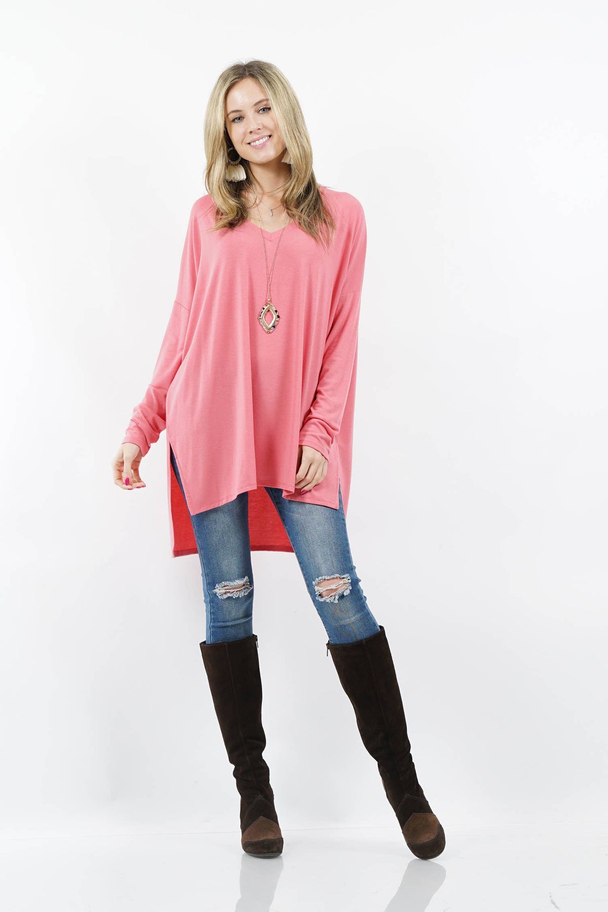 DOLMAN LONG SLEEVE V-NECK