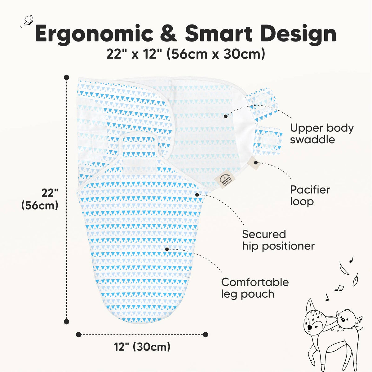 Storm-3pk Soothe Baby Swaddles 0-3 Months