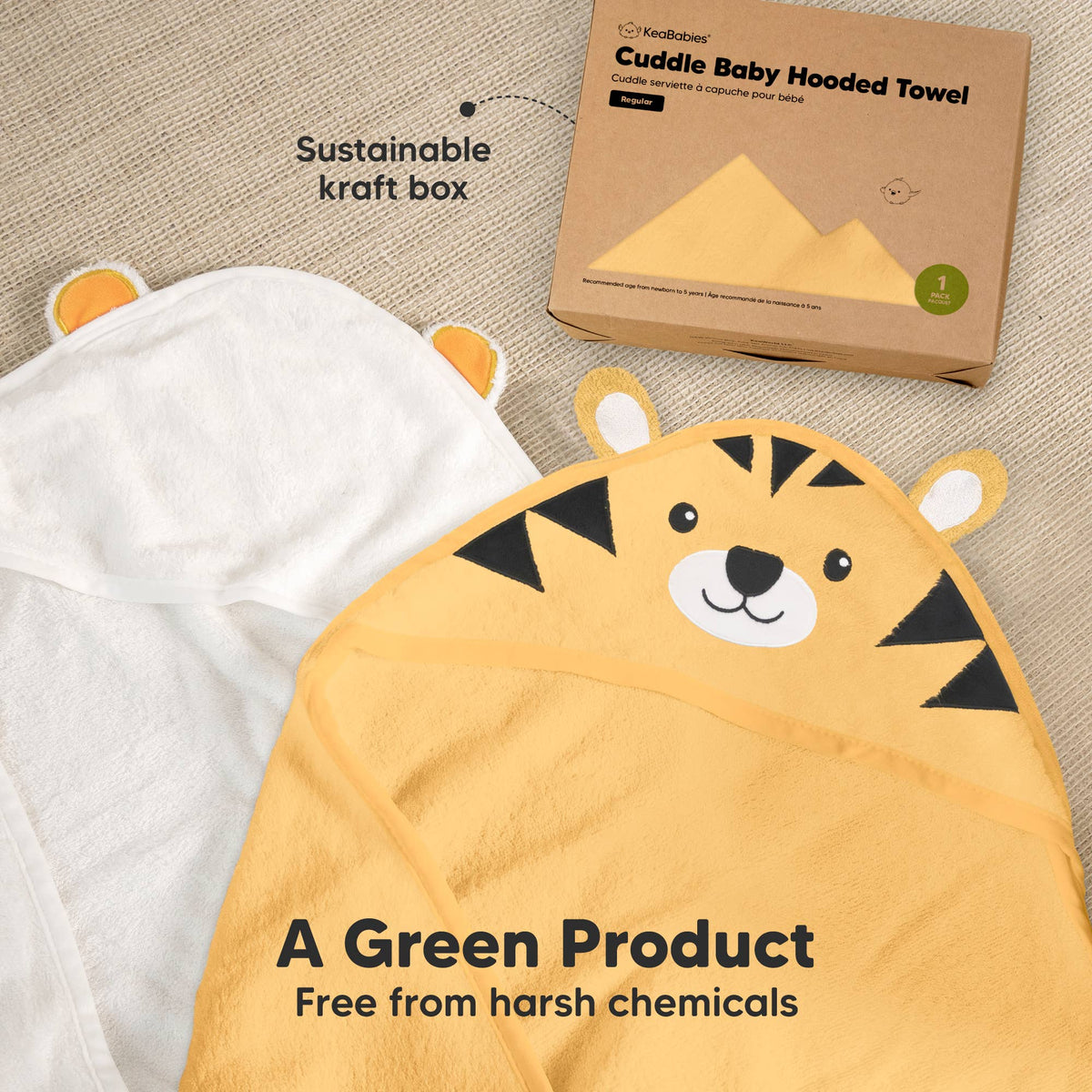 Tiger KB Cuddle Baby Hooded Towel