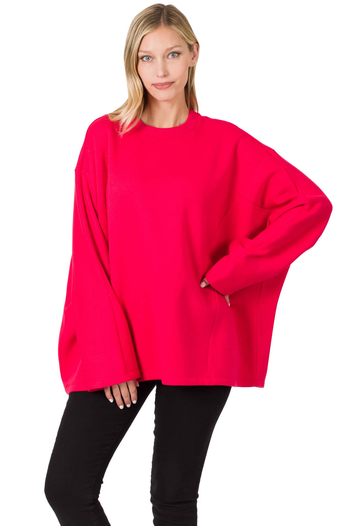 Multi Seamline Oversized Dropped Shoulder Sweatshirt