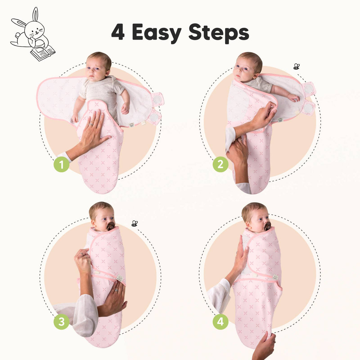 Blossom-3pk Soothe Baby Swaddles 0-3 Months