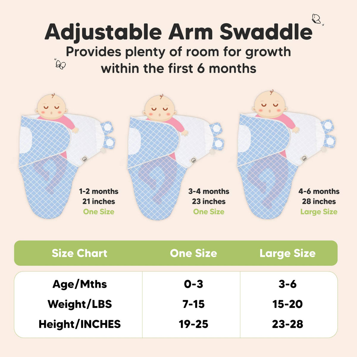 Storm-3pk Soothe Baby Swaddles 0-3 Months
