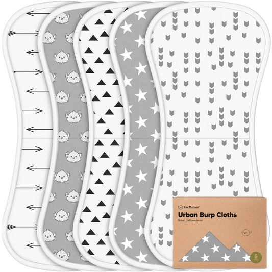 Grayscape 5-Pack Urban Burp Cloths