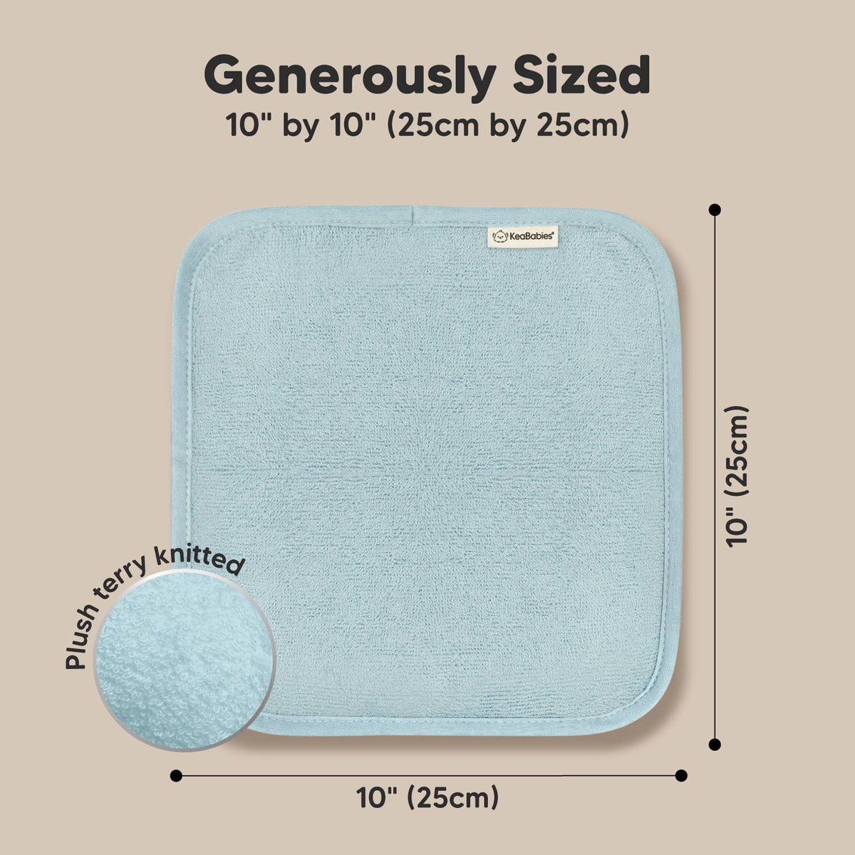 Sky Blue - 6-Pack Baby Wash Cloths