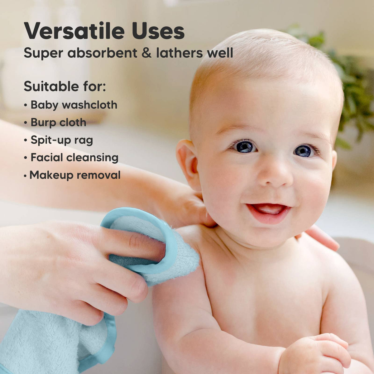 Bravo Blue - 6-Pack Baby Wash Cloths