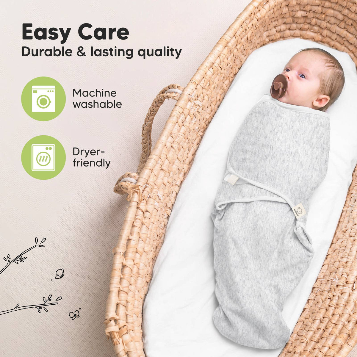 3pk Soothe Baby Swaddles 0-3 Months, Sleep Sack for Newborns