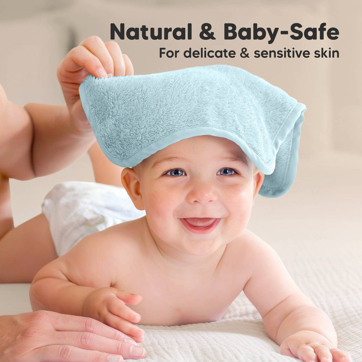 Sky Blue - 6-Pack Baby Wash Cloths