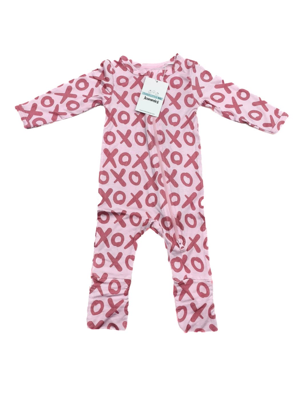 Valentine's Day XOXO Bamboo Newborn Zipper Pajamas Sleepers
