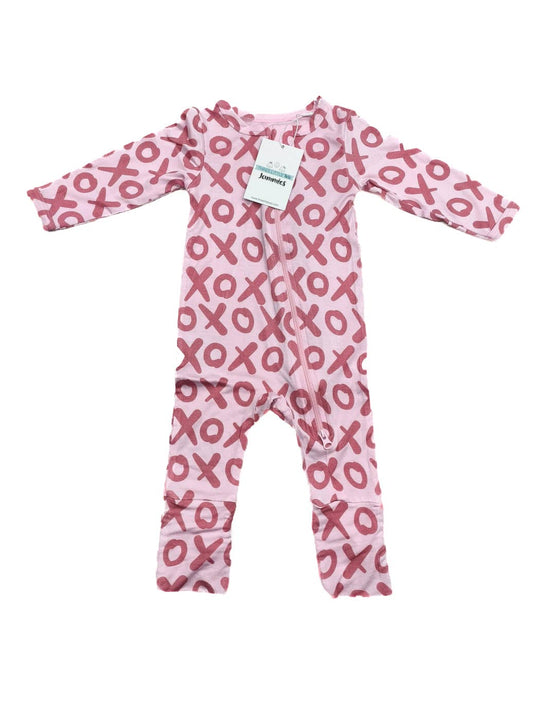 Valentine's Day XOXO Bamboo Newborn Zipper Pajamas Sleepers