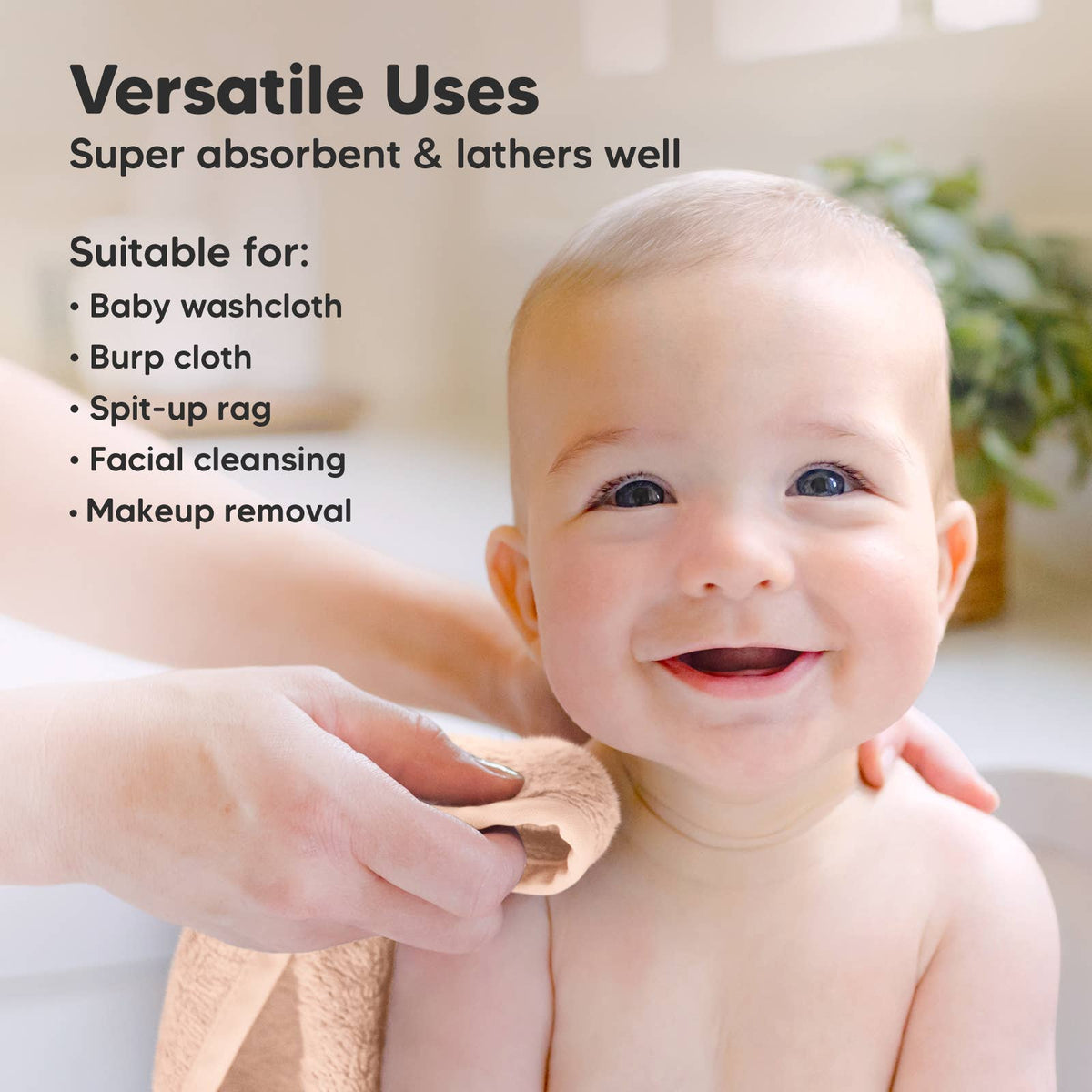 Peachy 6-Pack Baby Wash Cloths