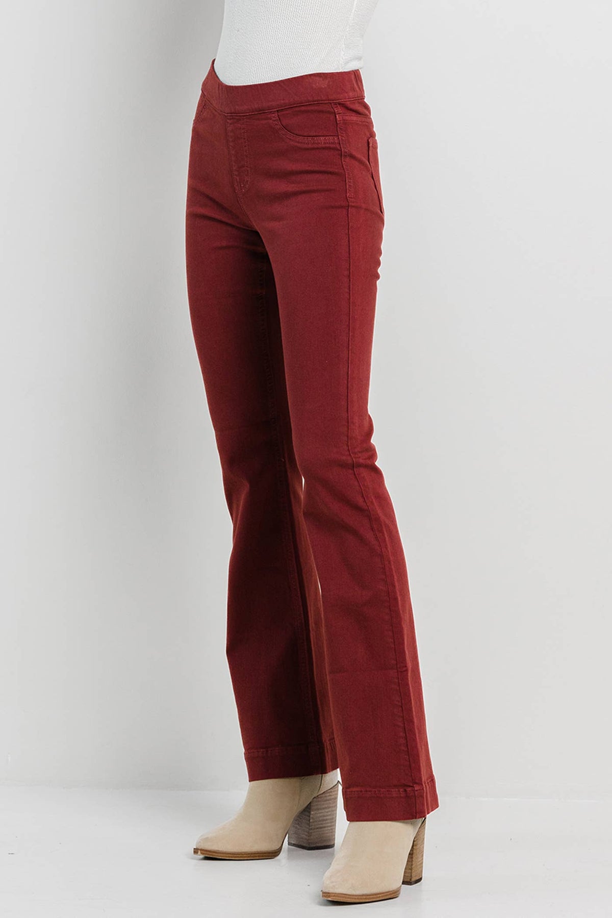 Burgundy Pull On Flare