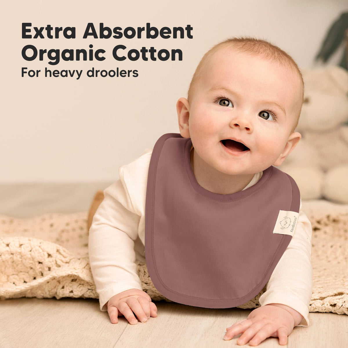 Mauve 8-pack Urban Drool Bibs