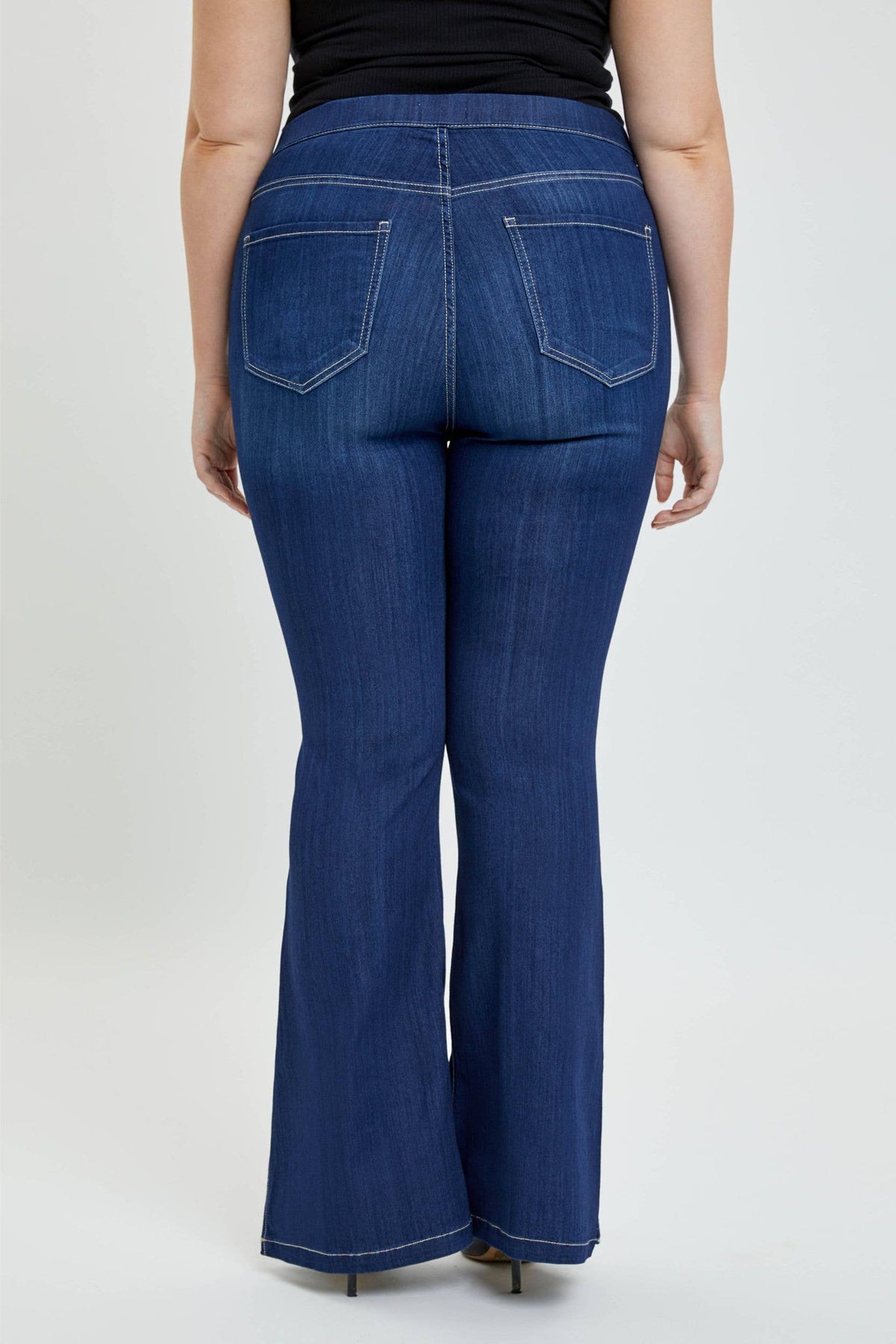Plus Mid Rise Pull On Flare w/Side SlitAB38664DKP