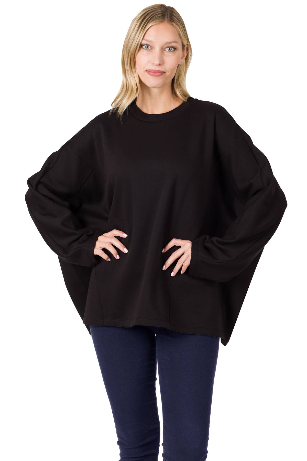 Multi Seamline Oversized Dropped Shoulder Sweatshirt